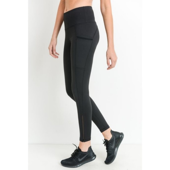 Mono B Pants - New Highwaist Side-Mesh & Slit Full Leggings YOGA